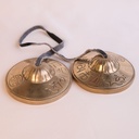 [TSH-028] Fullmoon Golden Bronze Tingsha (Karatals) (8 cm, 350 gr) (+ case)