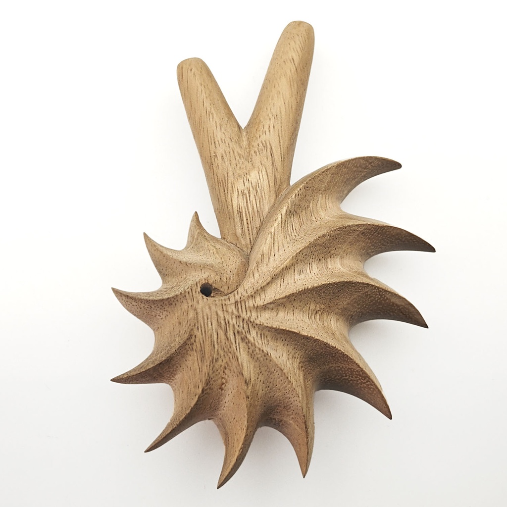 [RPA-047] Wooden Kuripie Rapeh Applicator "Fibonacci Shell" (Suar Wood)